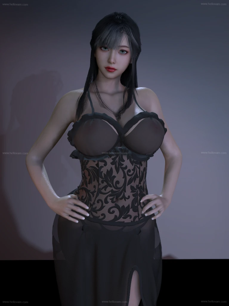 Black_full_dress（雅致黑色晚宴礼服）-Hellovam资源网