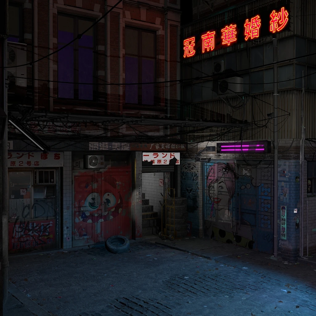 一处老旧街道graffitiurban-Hellovam资源网