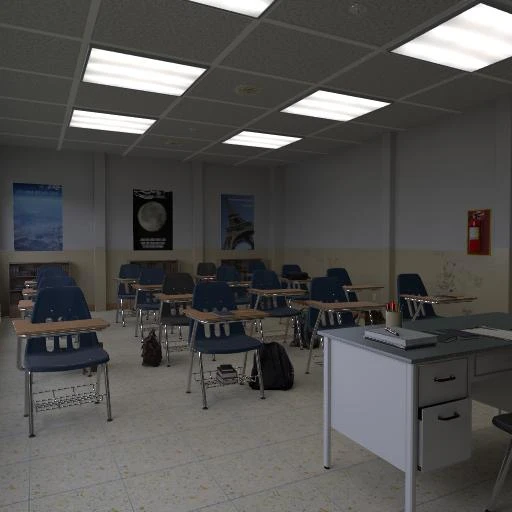 中学教室highschool classroom-Hellovam资源网