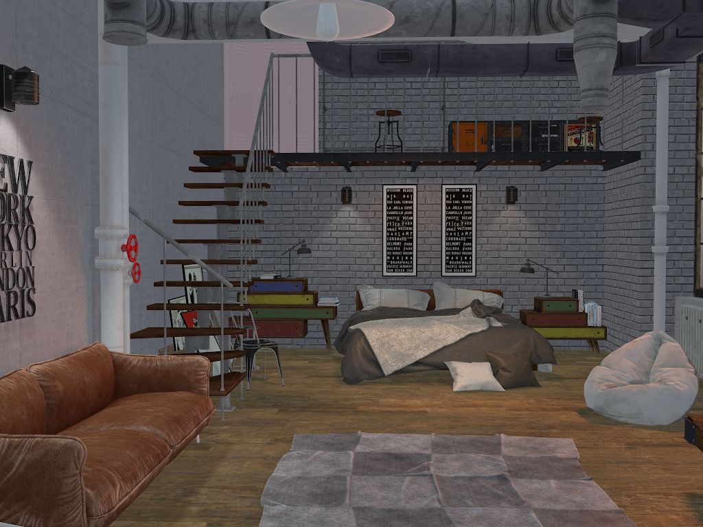 工业风房间Oeshii.IndustrialRoom.2-Hellovam资源网