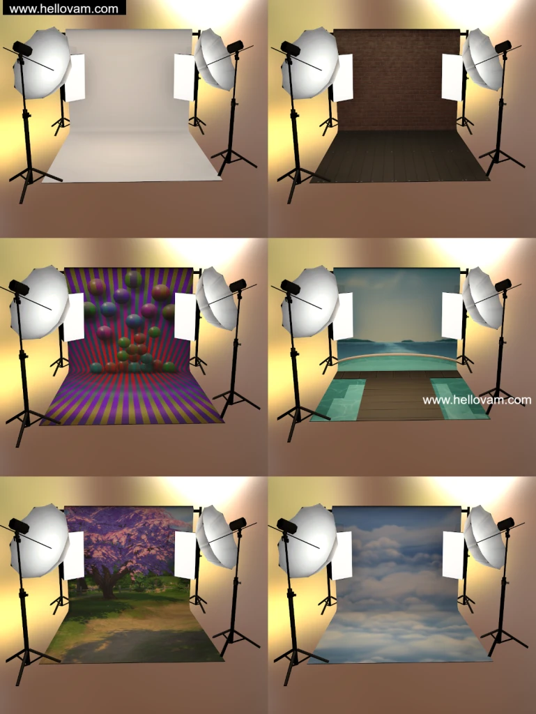 多背景摄影棚photo studio sets1-Hellovam资源网