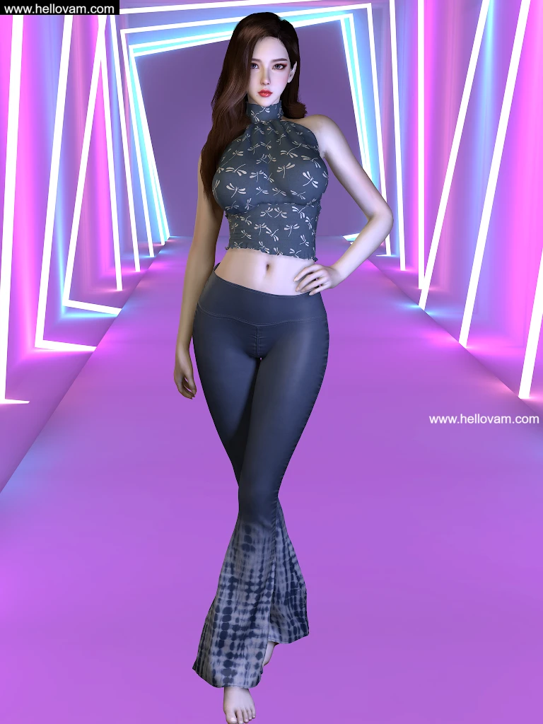 8套颜色风格vvvevevvv.Haltertop&FlareLeggings.1-Hellovam资源网