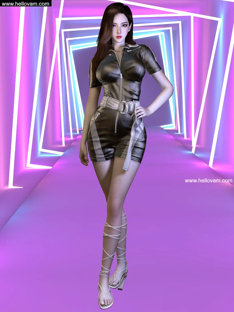 图片[2]-皮衣连身裤套装vvvevevvv.Leather_Romper_Outfit.1-Hellovam资源网