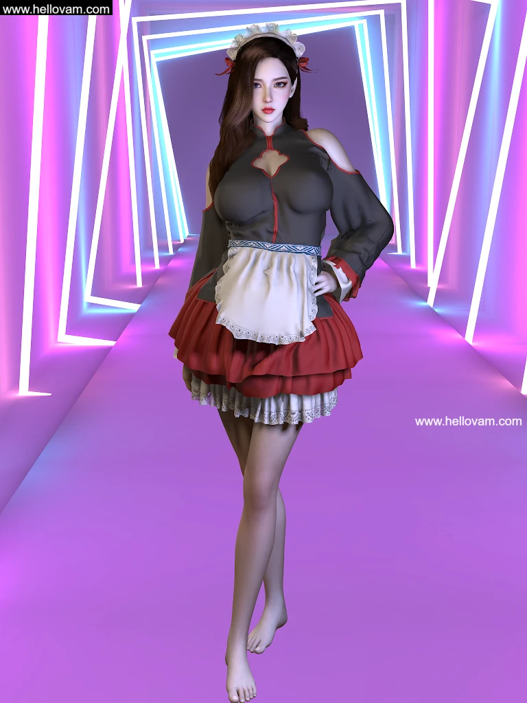 亚洲系女仆服vvvevevvv.Orient_Maid_Outfit.1-Hellovam资源网