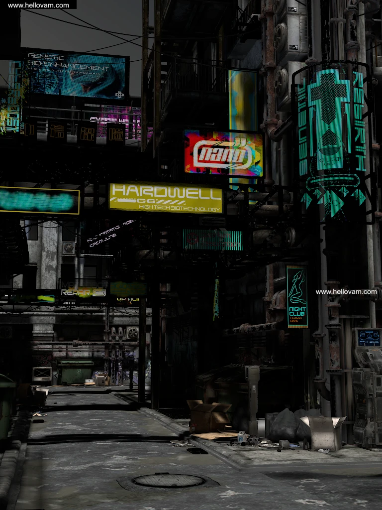 图片[3]-！！赛博朋克后巷cyberpunk back alley-Hellovam资源网
