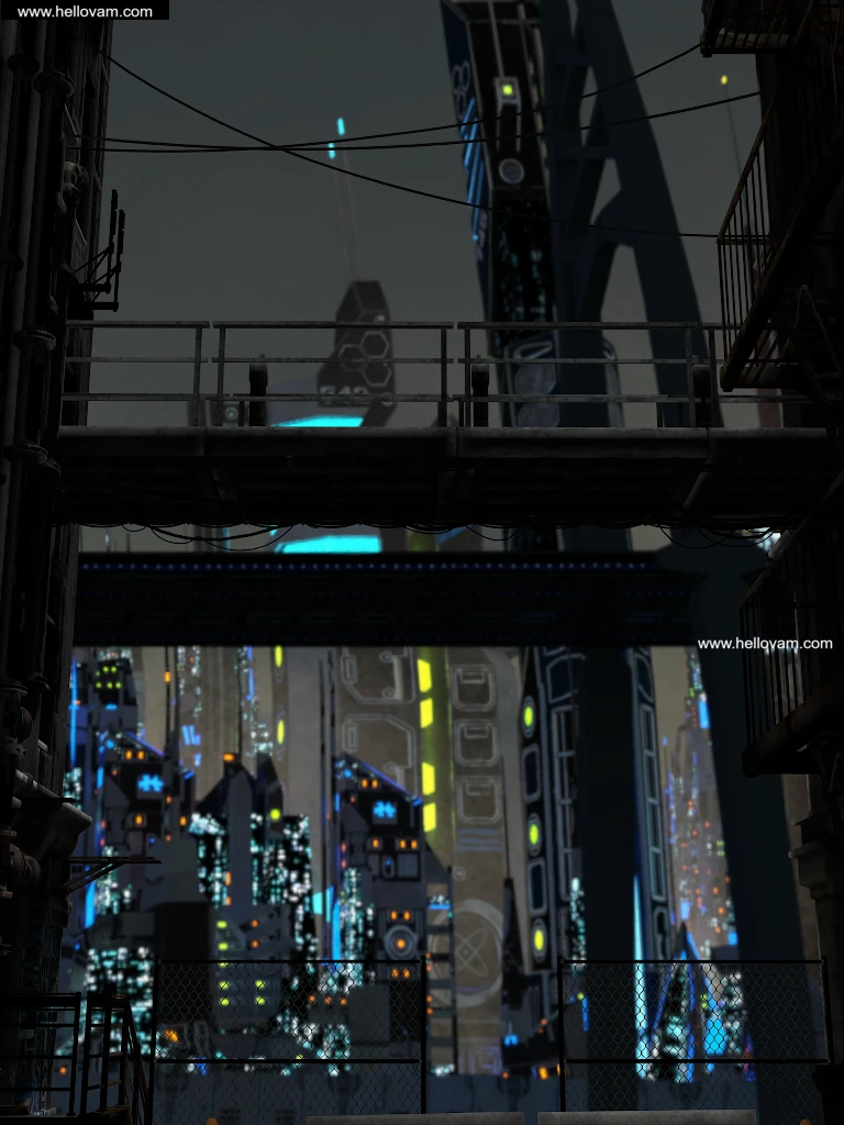 ！！赛博朋克后巷cyberpunk back alley-Hellovam资源网