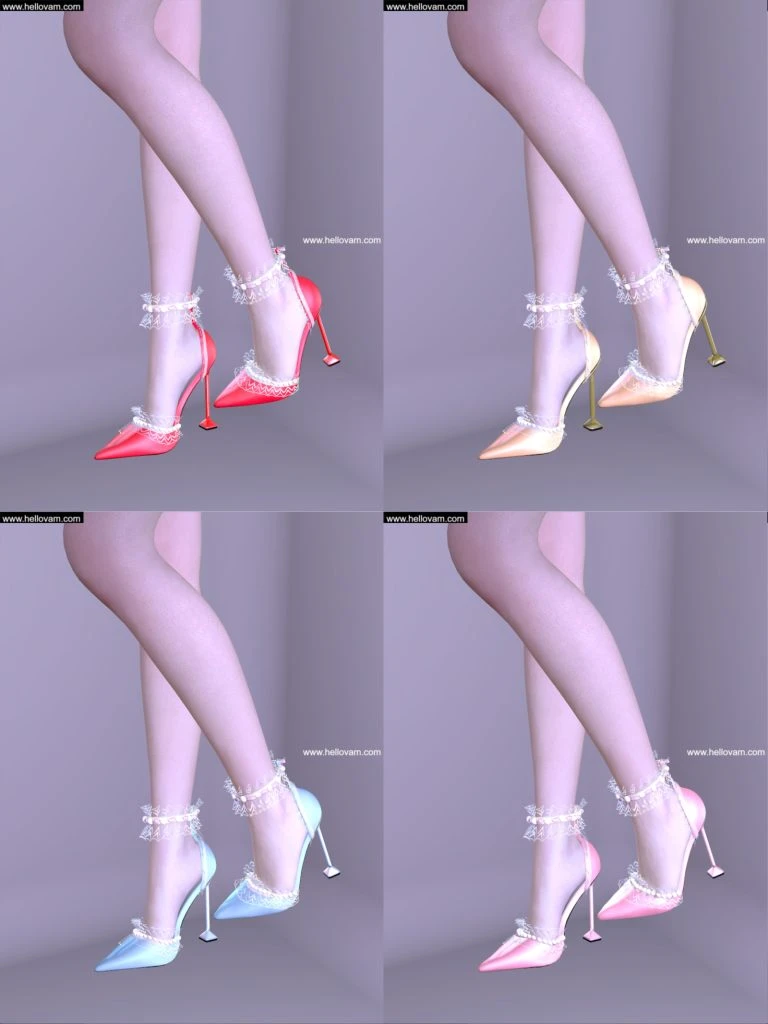 AWG.公主蕾丝高跟鞋.1-Hellovam资源网