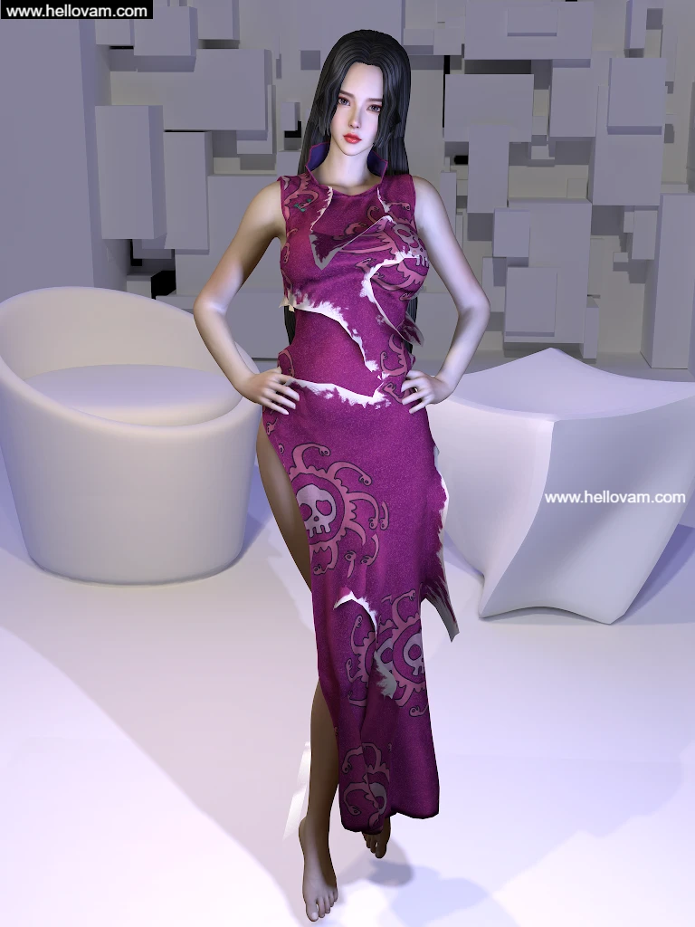 发型+服装Qing.Hancock.1-Hellovam资源网