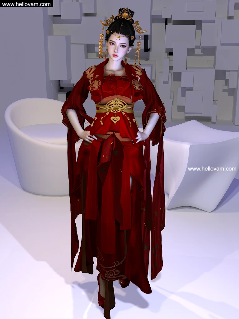 发型服装Qing.红鸾.1-Hellovam资源网