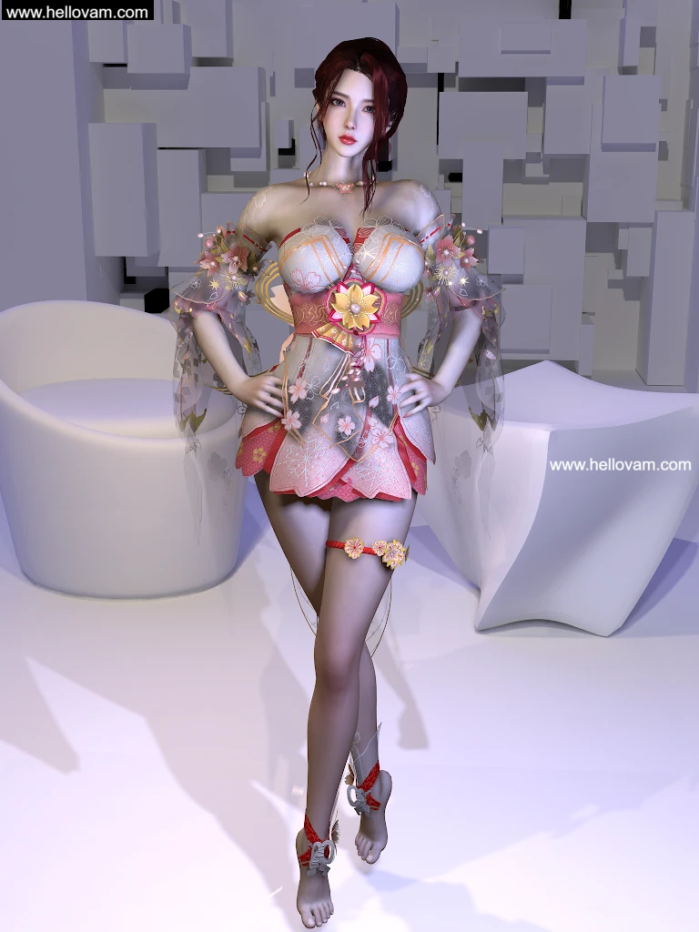 永劫无间时装胡桃的樱云天女-Hellovam资源网