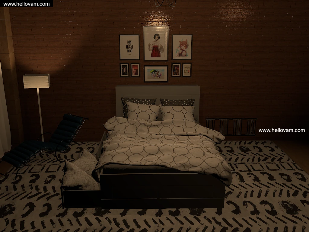 图片[2]-自带雨声的卧室+小书桌+桌球Xnop73.RoomofRain.2-Hellovam资源网