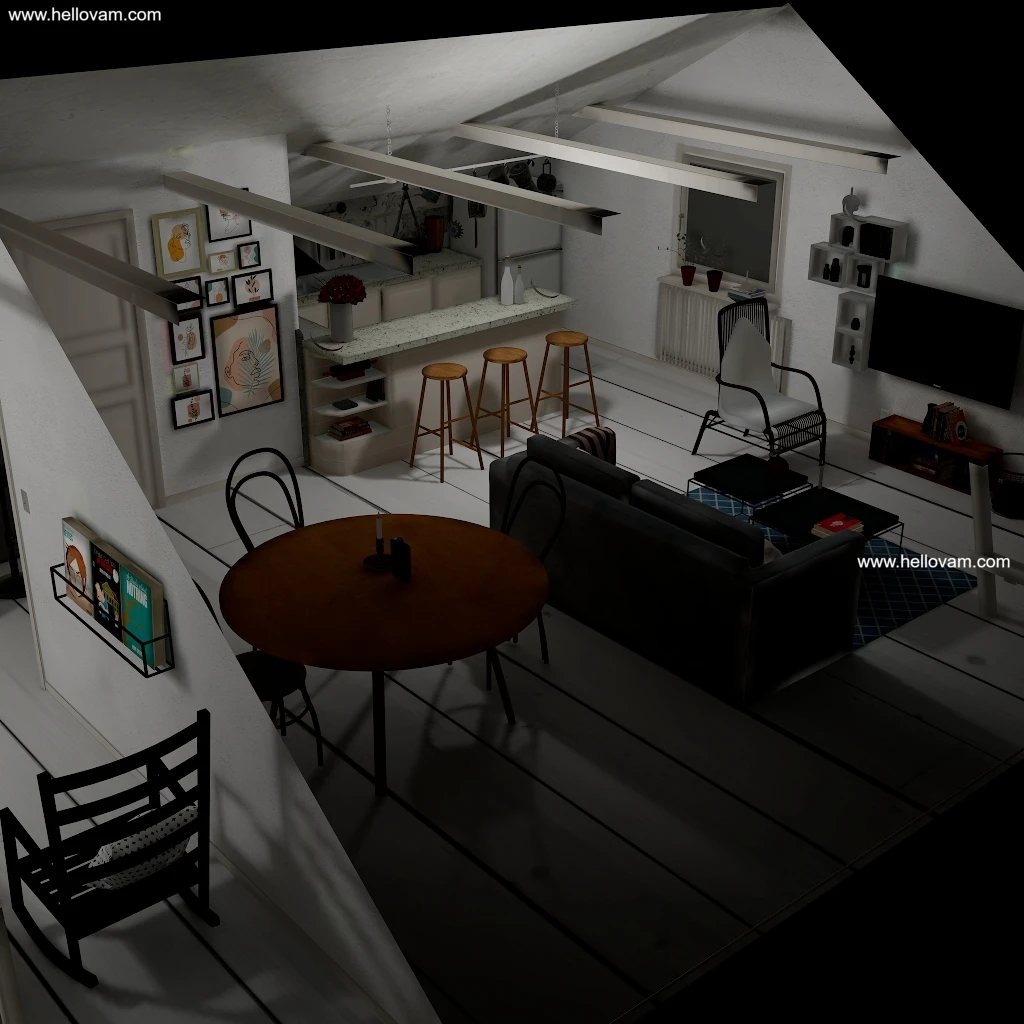 attic apartment-Hellovam资源网