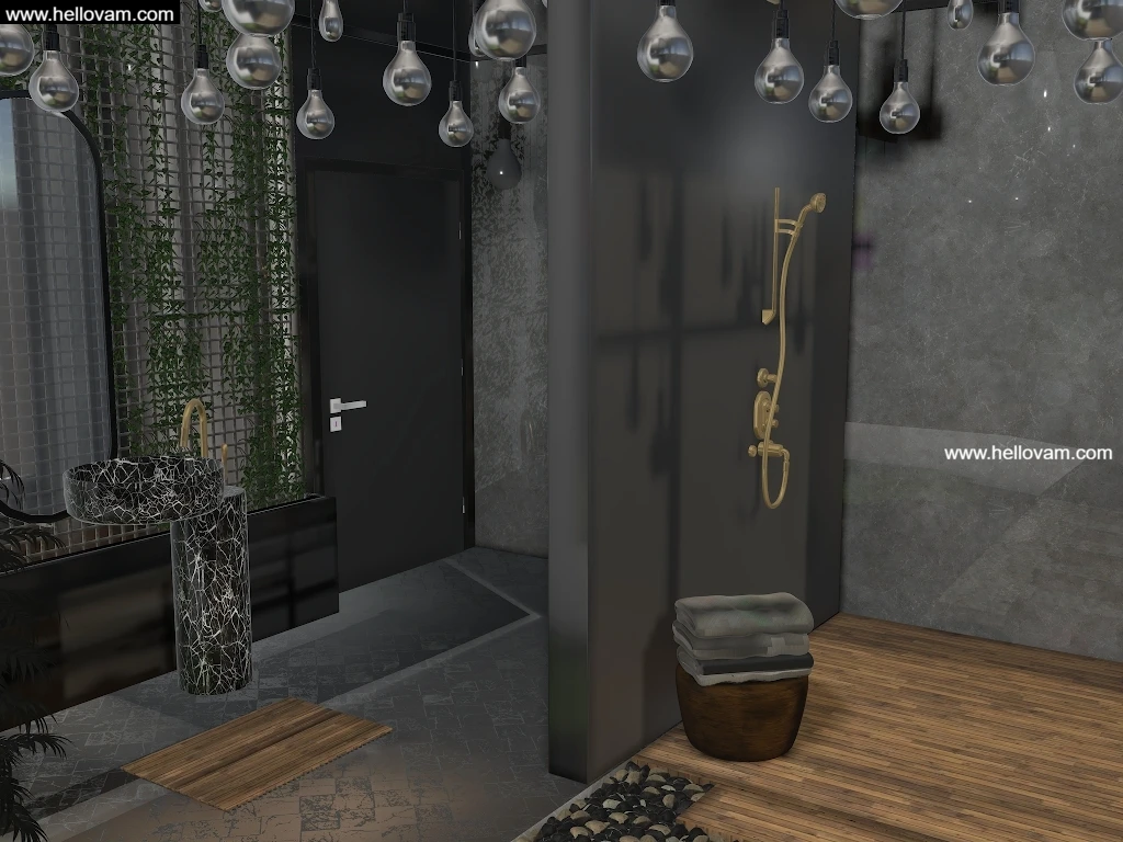 图片[3]-暗黑风格浴室dark mood bathroom-Hellovam资源网