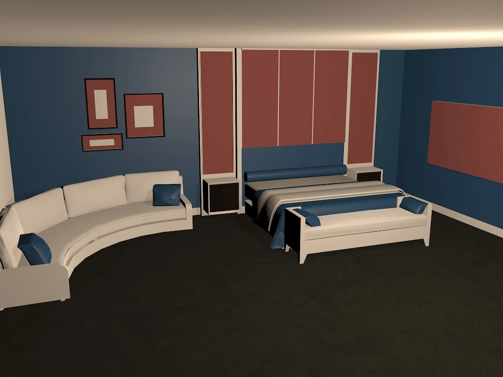 酒店客房莲花波浪灰hotel_room_lotus_wave_gray-Hellovam资源网