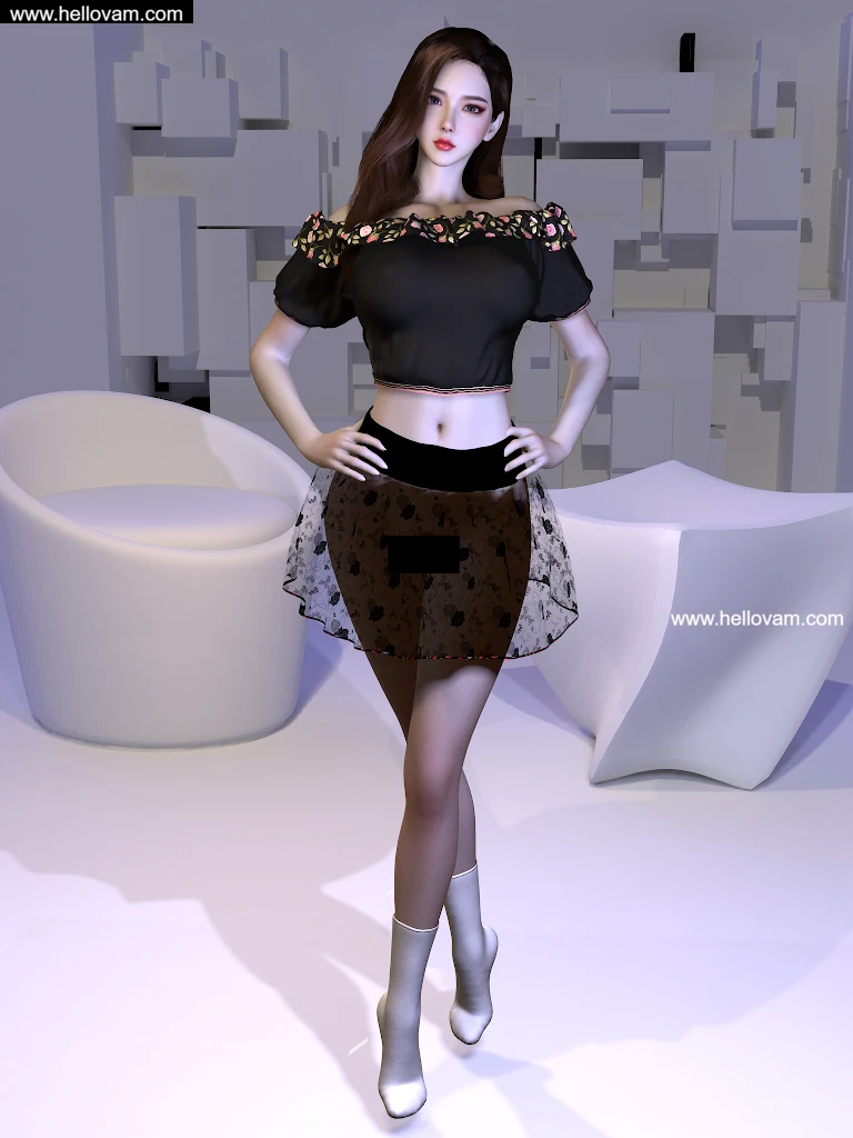 图片[3]-露肩连衣裙裙装套装starlu.Off-the-shoulder_dress_skirt_set.2-Hellovam资源网