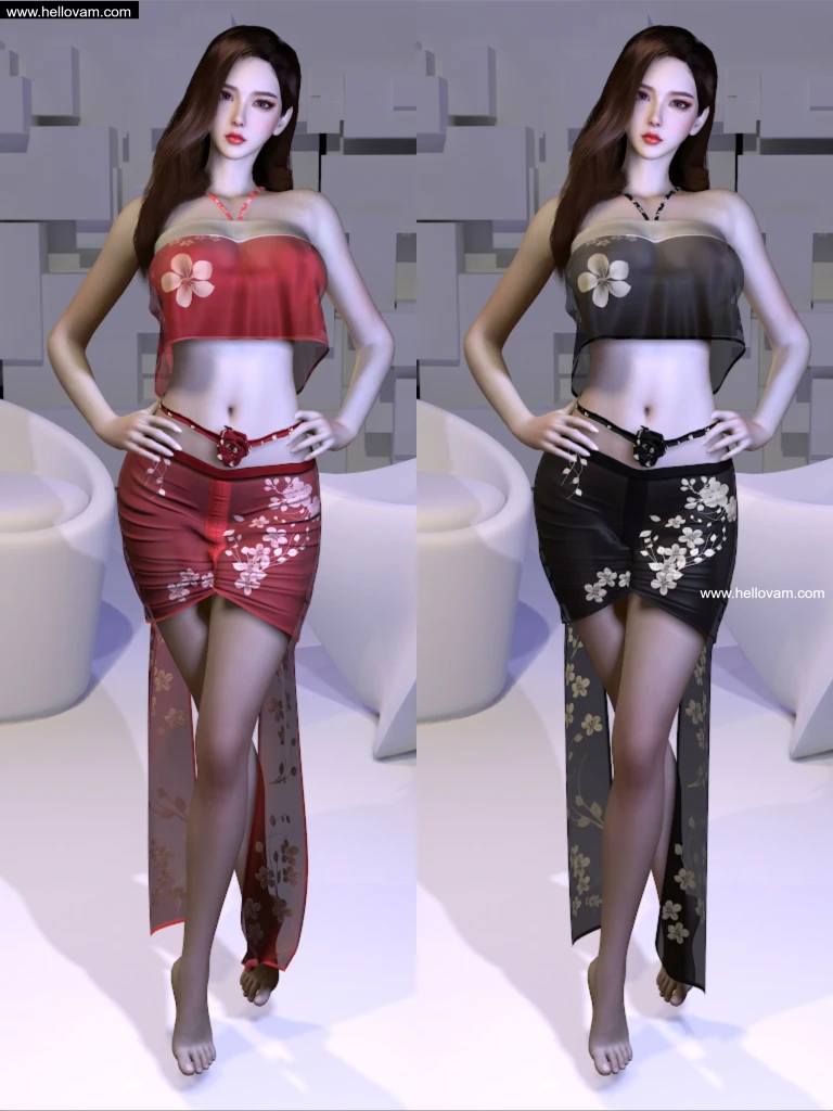 桃红色裙装套装starlu.Style_Peach_Blossom_Skirt_Suit.1-Hellovam资源网