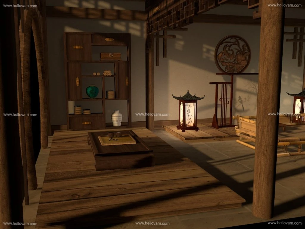 图片[3]-中式古代客厅浴室围棋reastroom-Hellovam资源网