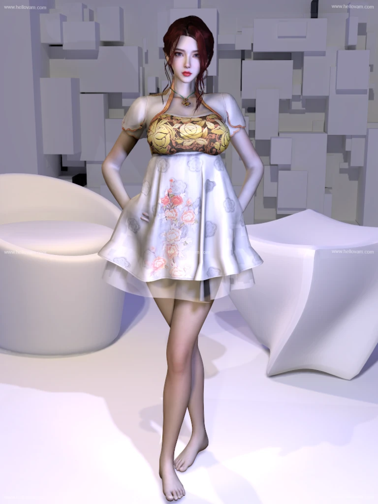 图片[6]-VAM-YJ.Female_Korean_Dress_Short.1-Hellovam资源网