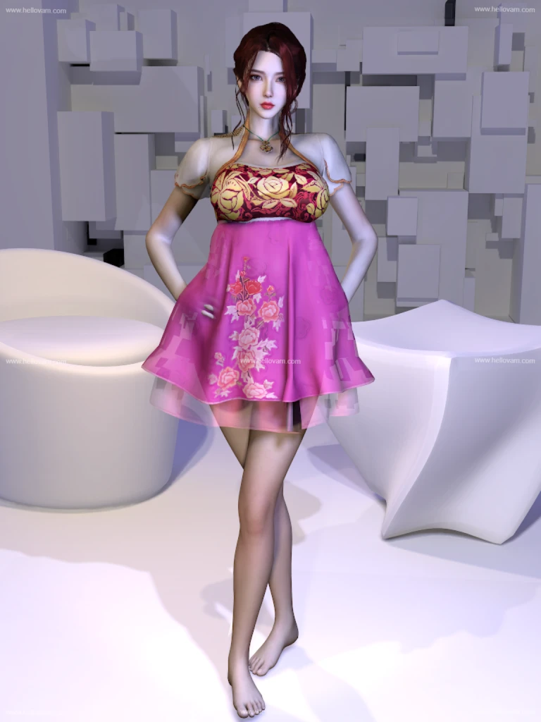 图片[4]-VAM-YJ.Female_Korean_Dress_Short.1-Hellovam资源网