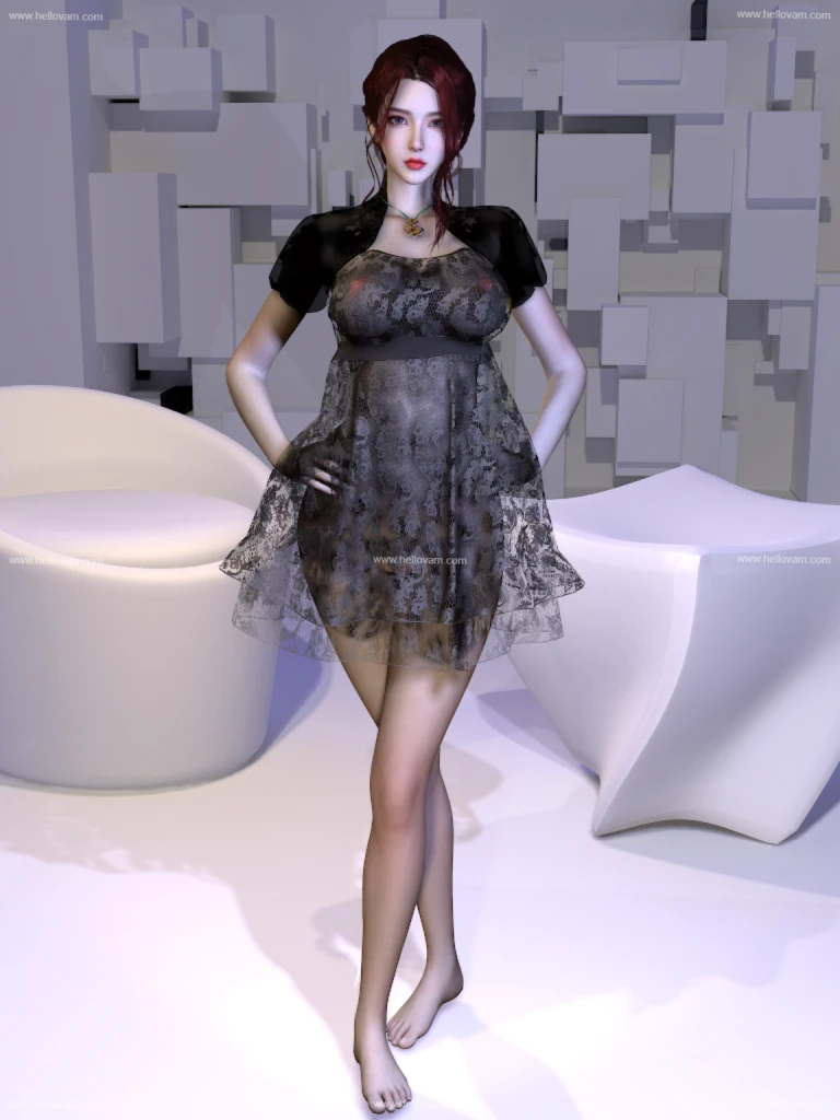 图片[3]-VAM-YJ.Female_Korean_Dress_Short.1-Hellovam资源网